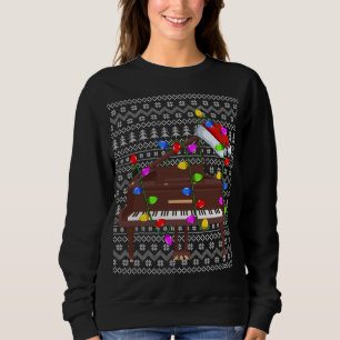 Piano Lighting Xmas Sweater Ugly Piano Christmas