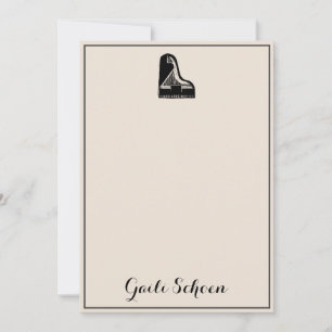 PIANO LOGO PERSONALIZED Flat Stationary Card