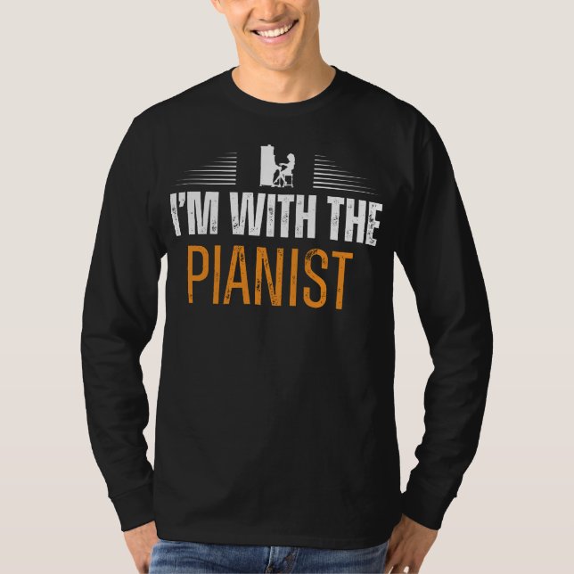 Piano Magic: Im with the Pianist Tee - Musical Hum (Front)
