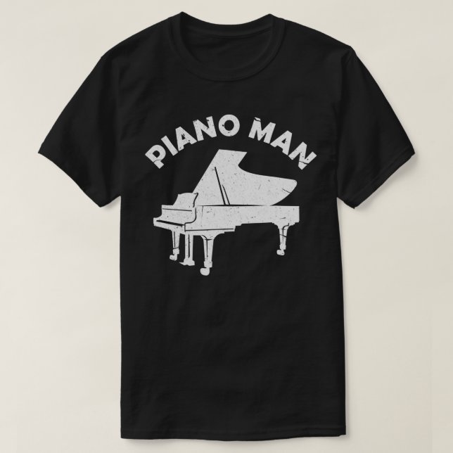 Piano Man Funny Keyboard Pianist Musician Piano Mu T-Shirt (Design Front)