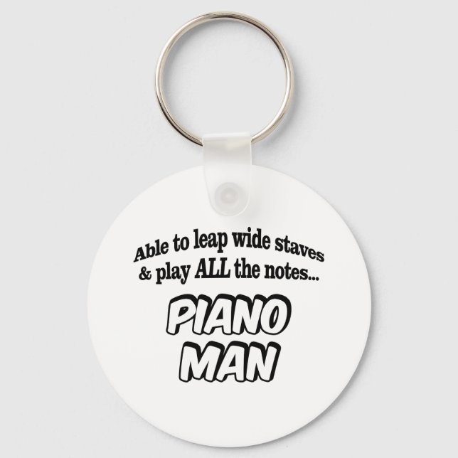 Piano Man - Music Superhero Key Ring (Front)