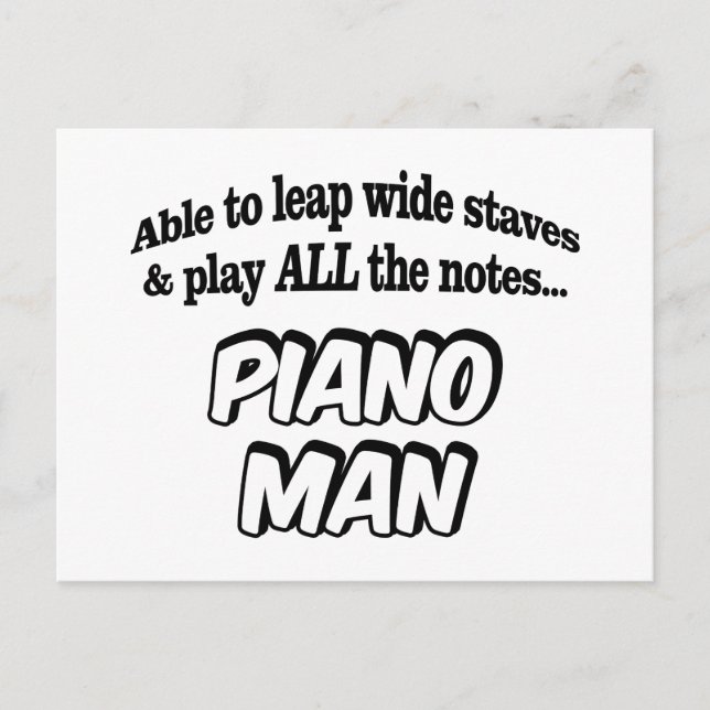 Piano Man - Music Superhero Postcard (Front)