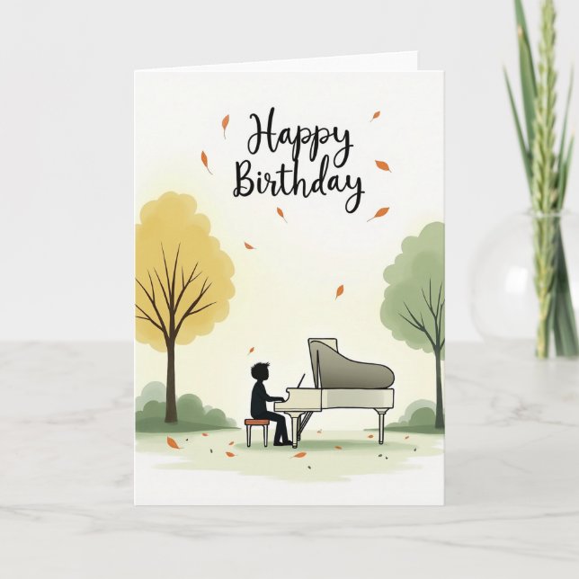 Piano Melody Birthday Card (Front)