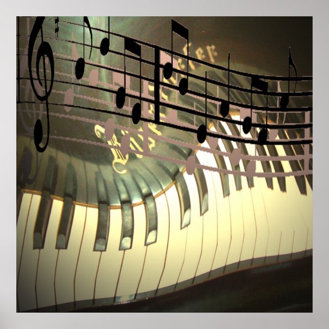 Piano Music Abstract Poster (Front)