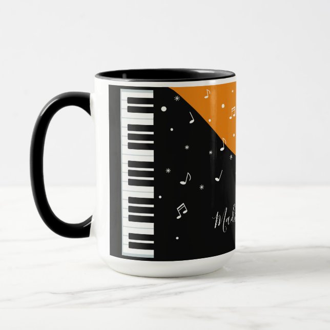 Piano Music custom name mugs (Left)