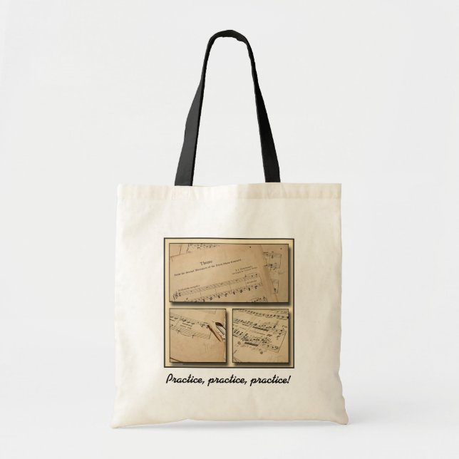 Piano Music Custom Tote Bag (Front)