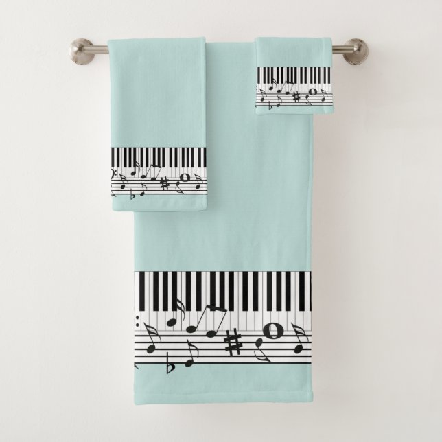 Piano Music Design Bath Towel Set (Insitu)