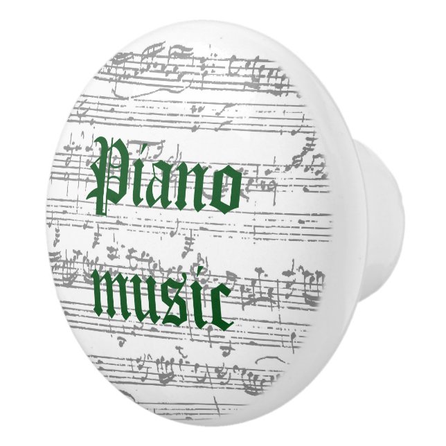 Piano music green ceramic pull (Right)