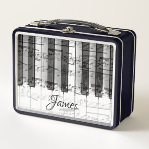 piano music metal lunch box