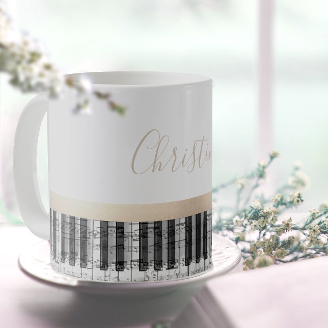 piano music notes coffee mug (Creator Uploaded)