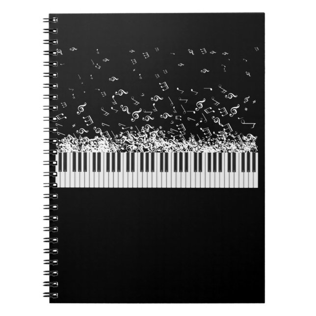 Piano Music Notes Instrument Musician Pianist Notebook (Front)