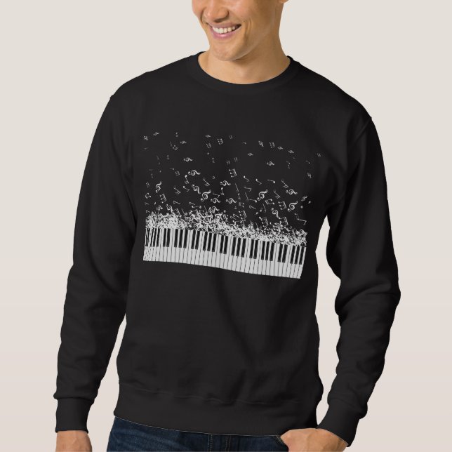 Piano Music Notes Instrument Musician Pianist Sweatshirt (Front)