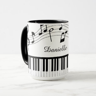 Piano Music Notes Personalised Custom Colours Mug