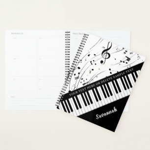Piano Music Notes Personalised Custom Colours Planner