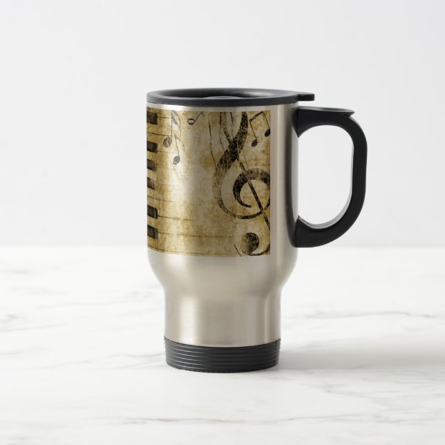 Piano Music Notes Travel Mug (Right)