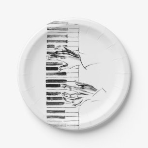 Piano music paper plate