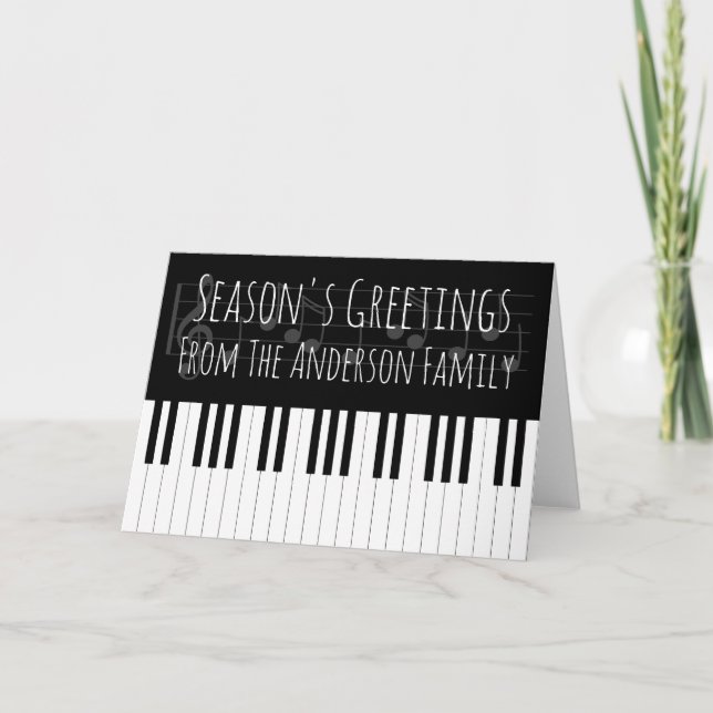 Piano Music Season's Greetings Card (Front)