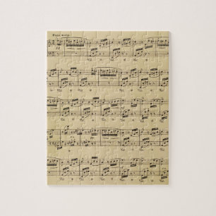 Piano Music Sheet Vintage Teacher Gift Jigsaw Puzzle
