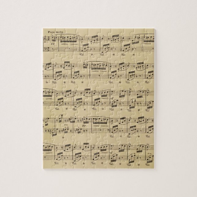 Piano Music Sheet Vintage Teacher Gift Jigsaw Puzzle (Vertical)
