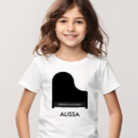 Piano Music Studio, Teacher Promotional Student  T-Shirt<br><div class="desc">Promote your piano or music business with this grand piano t-shirt. Use them as a custom gift for students. They may be personalised with the name of your studio and contact information.</div>