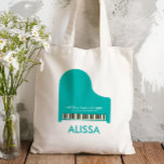 Piano Music Studio, Teacher Promotional Student  Tote Bag<br><div class="desc">Promote your piano or music business with this grand piano tote bag. Use them as a personalised gift for students,  who can carry sheet music to lessons in these great tote bags. They may be personalised with the name of your studio and contact information.</div>