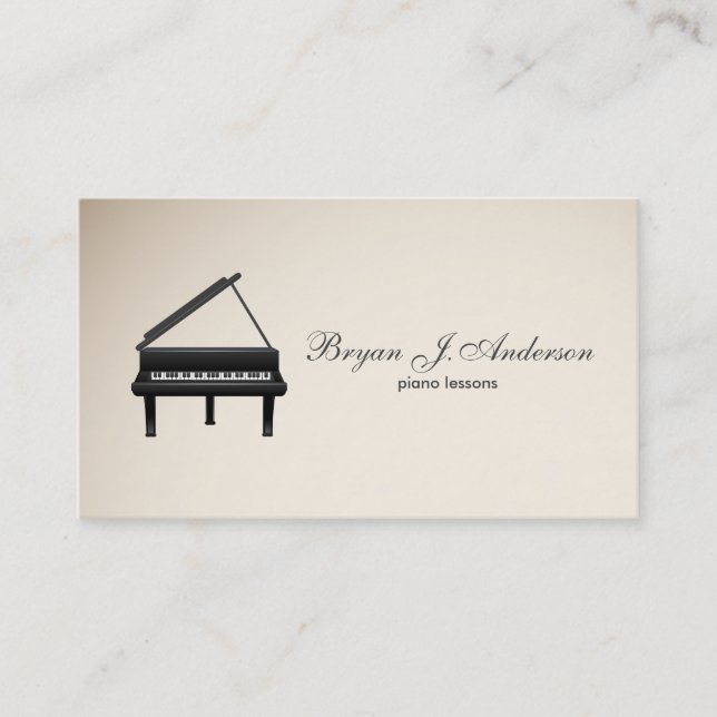 Piano Music Teacher Business Card (Front)