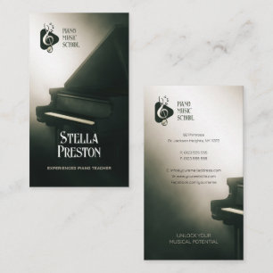 Piano Music Teacher   Music School Business Card
