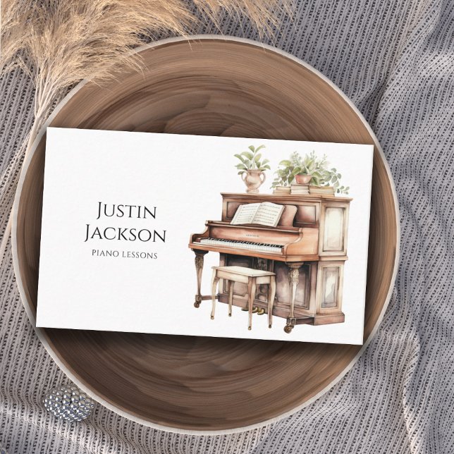 Piano Music Teacher Musician Business Card (Creator Uploaded)