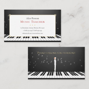 Piano Music Teacher   Unique Business Card