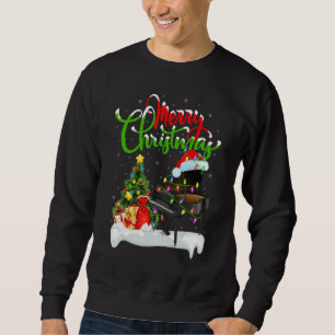 Piano Music   Xmas Decorations Santa Piano Christm Sweatshirt
