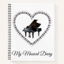 Piano Musical Diary Notebook
