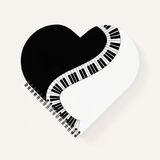 Piano Musical Heart Notebook (Front)
