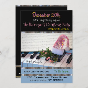 Piano Musical Holiday Party Invitation