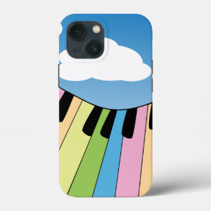 Piano Musical Instrument Blue Sky White Clouds iPhone 13 Mini Case