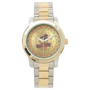 Piano ~ Musical Scroll ~ Gold “Merry Christmas” Watch