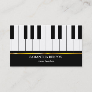 Piano Musician Business card with Music Note