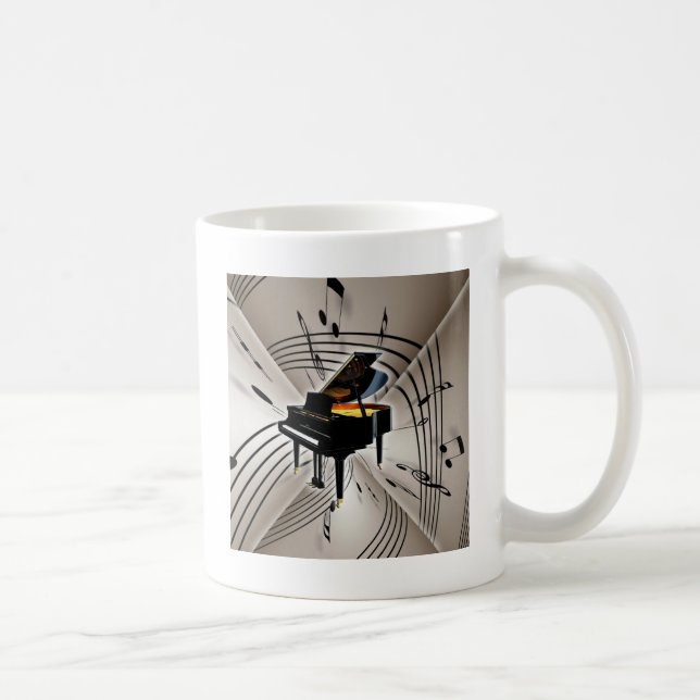 Piano Notes and Staff Coffee Mug (Right)