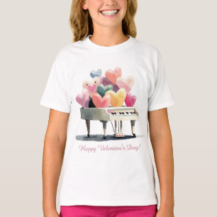 Piano of Love Hearts T-Shirt