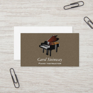Piano on Tobacco Faux Flannel Business Card