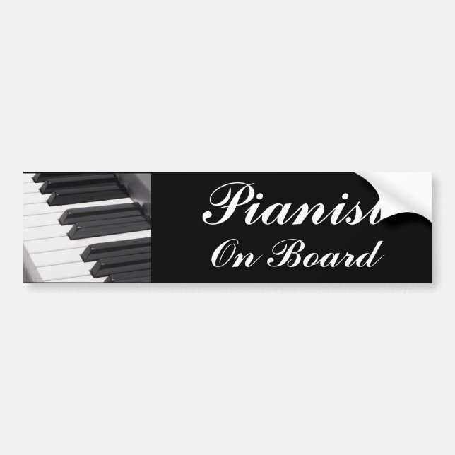 Piano or Organ Keyboard Keys Bumper Sticker (Front)