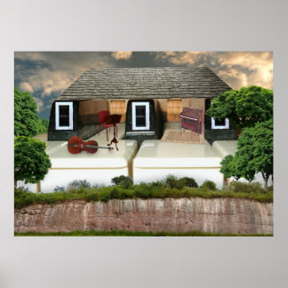 Piano Penthouse Sunset Poster