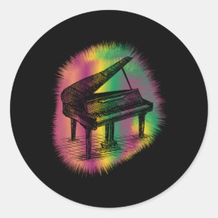 Piano Pianist Musician Instrut Piano Music Classic Round Sticker