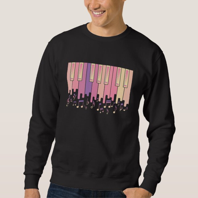 Piano Piano Keyboard Synthesizer And Treble Clef Sweatshirt (Front)