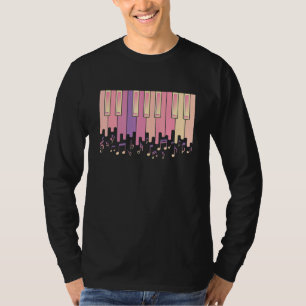 Piano Piano Keyboard Synthesizer And Treble Clef T-Shirt