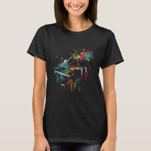 Piano Piano Splash Art Jazz Composer Keyboard Pian T-Shirt