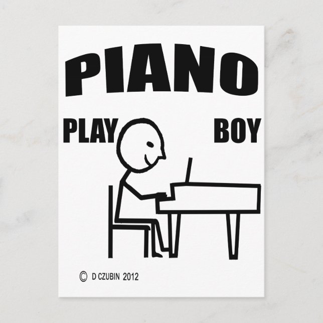 Piano Play Boy Postcard (Front)