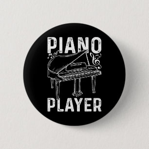Piano Player 6 Cm Round Badge