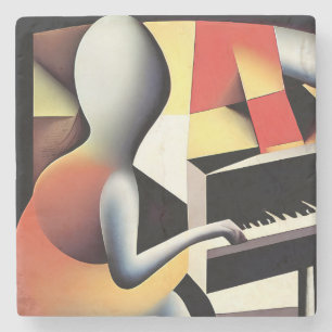 Piano Player - Airbrush Art Stone Coaster