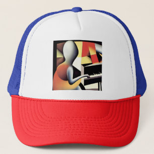 Piano Player - Airbrush Art Trucker Hat