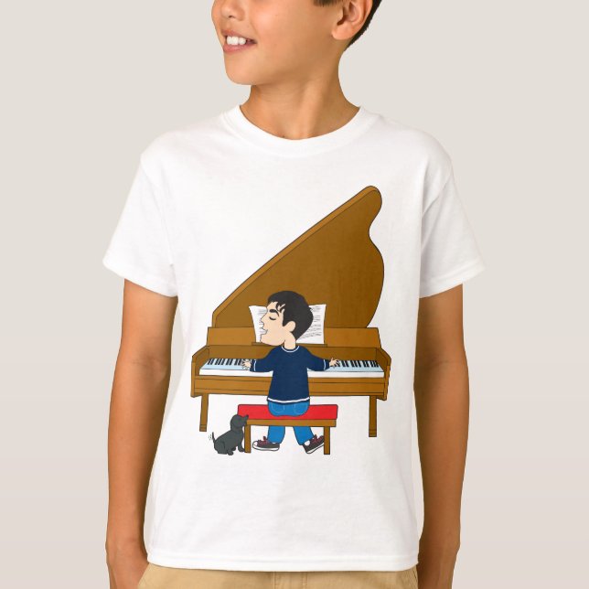 Piano Player and Dog T-Shirt (Front)